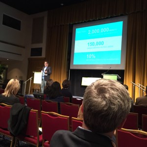 Graham Dodge, co-founder/CEO, Sick Weather(r): see what's going around (tm) starts his 4 minutes off well with a heat map of the US. 